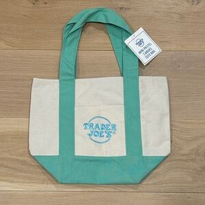 Trader Joe's Mini Tote Bags Green Mint Pastel NWT